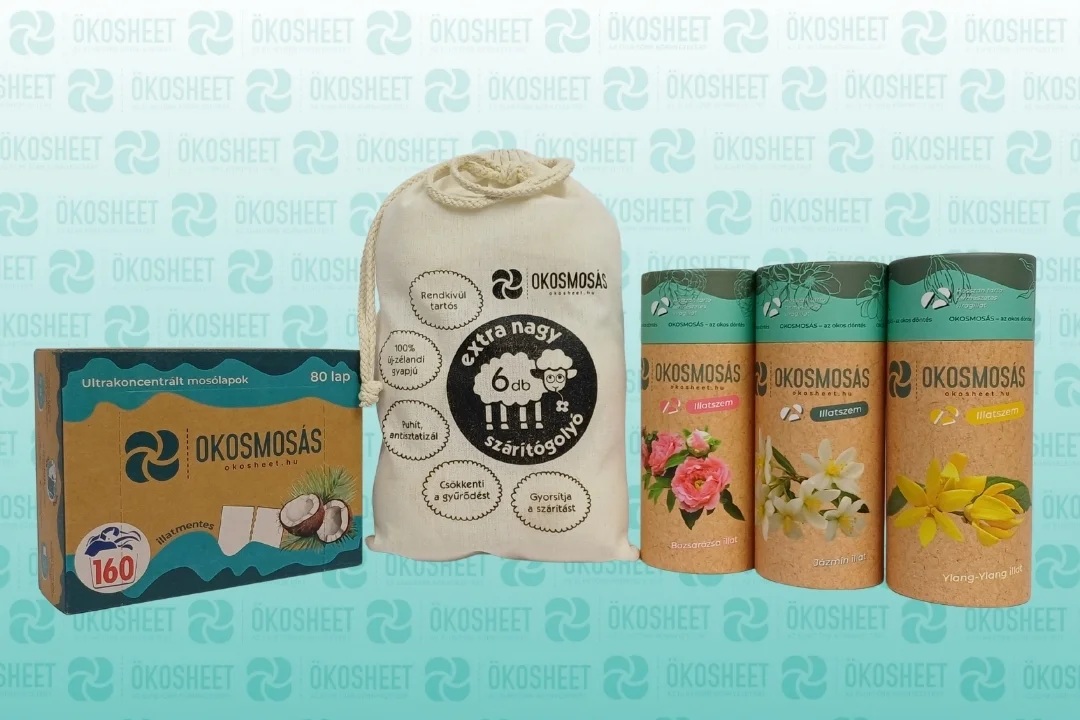 okosmosás mosólap illatmix szárítógolyóval